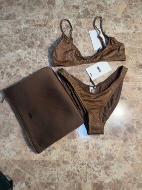 triangl swimwear Metallic Bronze Shimmer Bikini